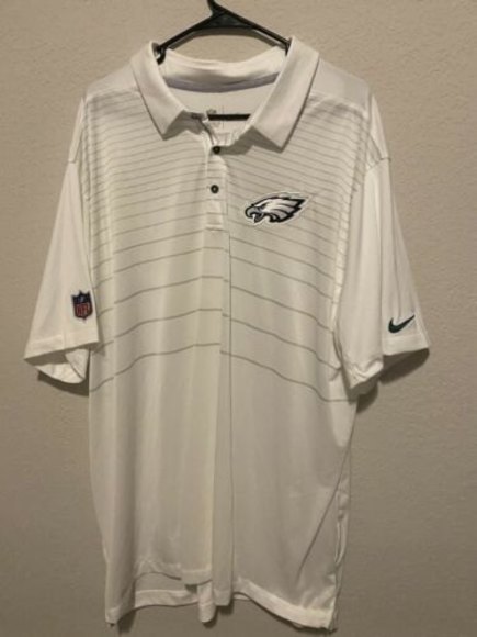 NFL Philadelphia Eagles NIKE Dri Fit White Polo Golf Shirt Mens 3XL - Picture 1 of 3